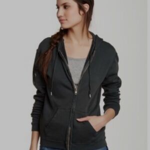 Freecity - Lets Go Palm Graphic Zip Hoodie in Black Mud